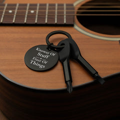 Knower Of Stuff, Fixer Of Things – Engraved Screwdriver Keychain