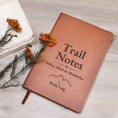 Trail Notes Ride Log – Engraved Leather Journal for Off-Road Riders