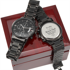 To My Bonus Dad, Thank You For Choosing Us – Engraved Watch