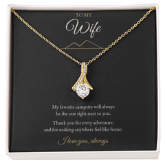 To My Wife, My Favorite Campsite Is Next To You – Necklace with Message Card
