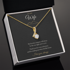 To My Wife, My Favorite Campsite Is Next To You – Necklace with Message Card