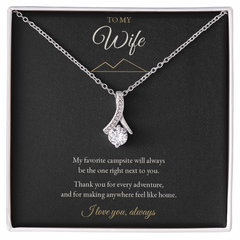 To My Wife, My Favorite Campsite Is Next To You – Necklace with Message Card