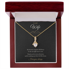 To My Wife, My Favorite Campsite Is Next To You – Necklace with Message Card