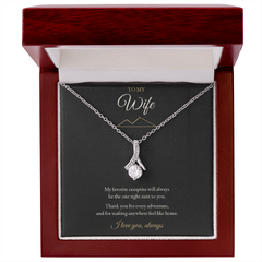 To My Wife, My Favorite Campsite Is Next To You – Necklace with Message Card