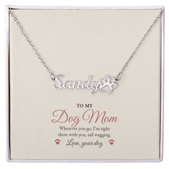 Dog Mom Paw Print Name Necklace – Personalized With Your Dog's Name