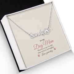 Dog Mom Paw Print Name Necklace – Personalized With Your Dog's Name