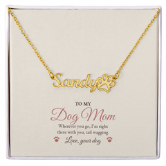 Dog Mom Paw Print Name Necklace – Personalized With Your Dog's Name