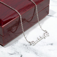 Dog Mom Paw Print Name Necklace – Personalized With Your Dog's Name