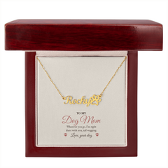Dog Mom Paw Print Name Necklace – Personalized With Your Dog's Name
