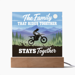 The Family That Rides Together Stays Together – Dirt Bike Light-Up Plaque