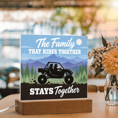 The Family That Rides Together Stays Together – Side-by-Side Light-Up Plaque
