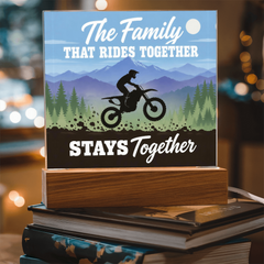The Family That Rides Together Stays Together – Dirt Bike Light-Up Plaque