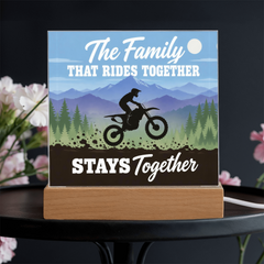 The Family That Rides Together Stays Together – Dirt Bike Light-Up Plaque
