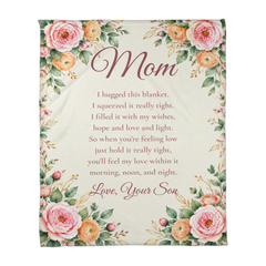 To My Mom – Coral Fleece Blanket from Son | I Hugged This Blanket