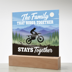 The Family That Rides Together Stays Together – Dirt Bike Light-Up Plaque