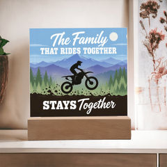 The Family That Rides Together Stays Together – Dirt Bike Light-Up Plaque