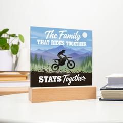 The Family That Rides Together Stays Together – Dirt Bike Light-Up Plaque
