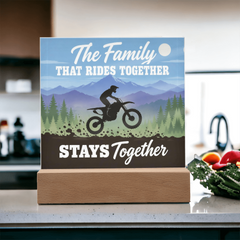 The Family That Rides Together Stays Together – Dirt Bike Light-Up Plaque