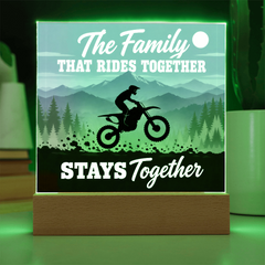 The Family That Rides Together Stays Together – Dirt Bike Light-Up Plaque