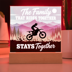 The Family That Rides Together Stays Together – Dirt Bike Light-Up Plaque
