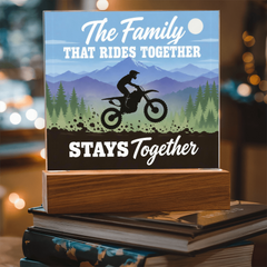 The Family That Rides Together Stays Together – Dirt Bike Light-Up Plaque