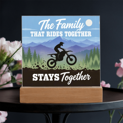 The Family That Rides Together Stays Together – Dirt Bike Light-Up Plaque
