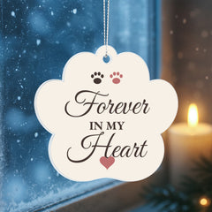 Forever In My Heart – Pet Memorial Paw Ornament