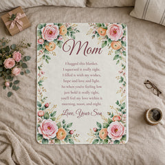 To My Mom – Coral Fleece Blanket from Son | I Hugged This Blanket