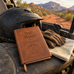 Trail Notes Ride Log – Engraved Leather Journal for Off-Road Riders
