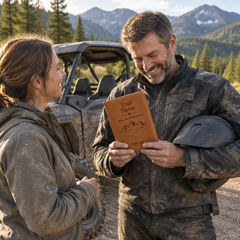 Trail Notes Ride Log – Engraved Leather Journal for Off-Road Riders