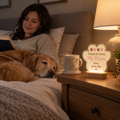 Thanks For Being My Person – Love, Your Dog – Light-Up Paw Plaque