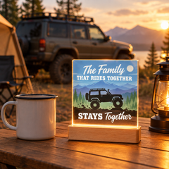 The Family That Rides Together Stays Together – 4x4 Off-Road Light-Up Plaque